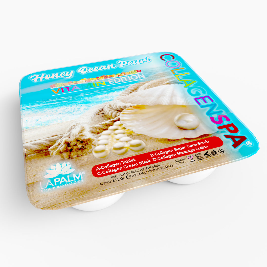 La Palm CollagenSpa Vitamin Edition 4 Step Pedicure Tray - Honey Ocean Pearl (24 Count)