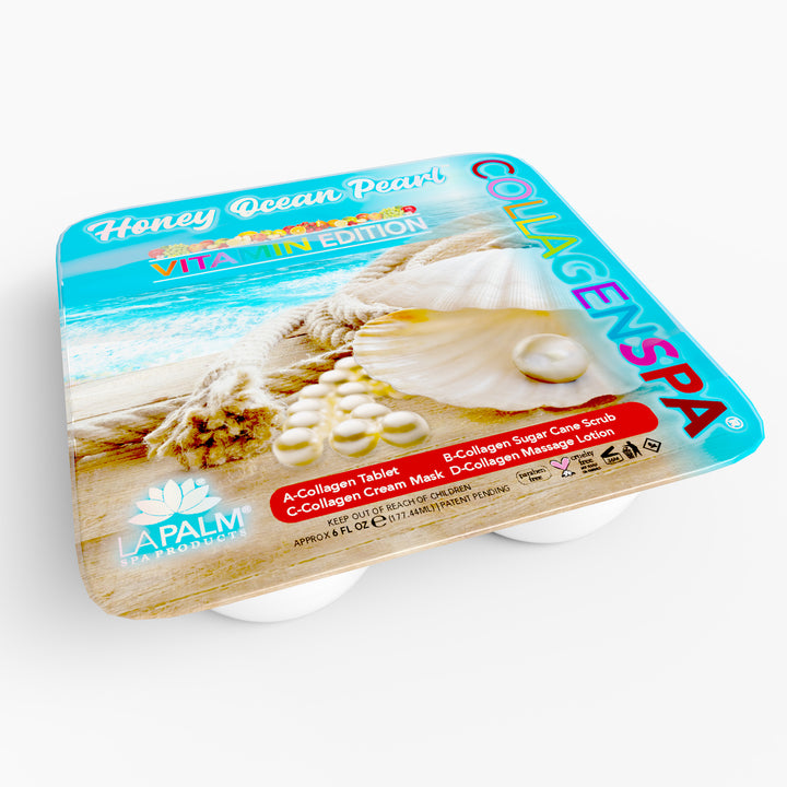 La Palm CollagenSpa Vitamin Edition 4 Step Pedicure Tray - Honey Ocean Pearl (24 Count)