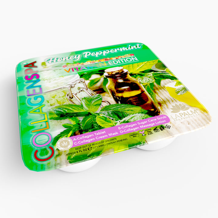 La Palm CollagenSpa 4 Step Pedicure Tray - Honey Pure Peppermint (24 Count)