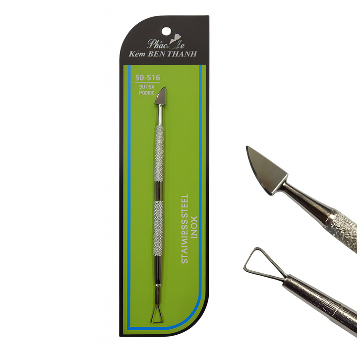Ben Thanh Stainless Steel Cuticle Pusher – Dual-Ended Professional Tool (SD-516)