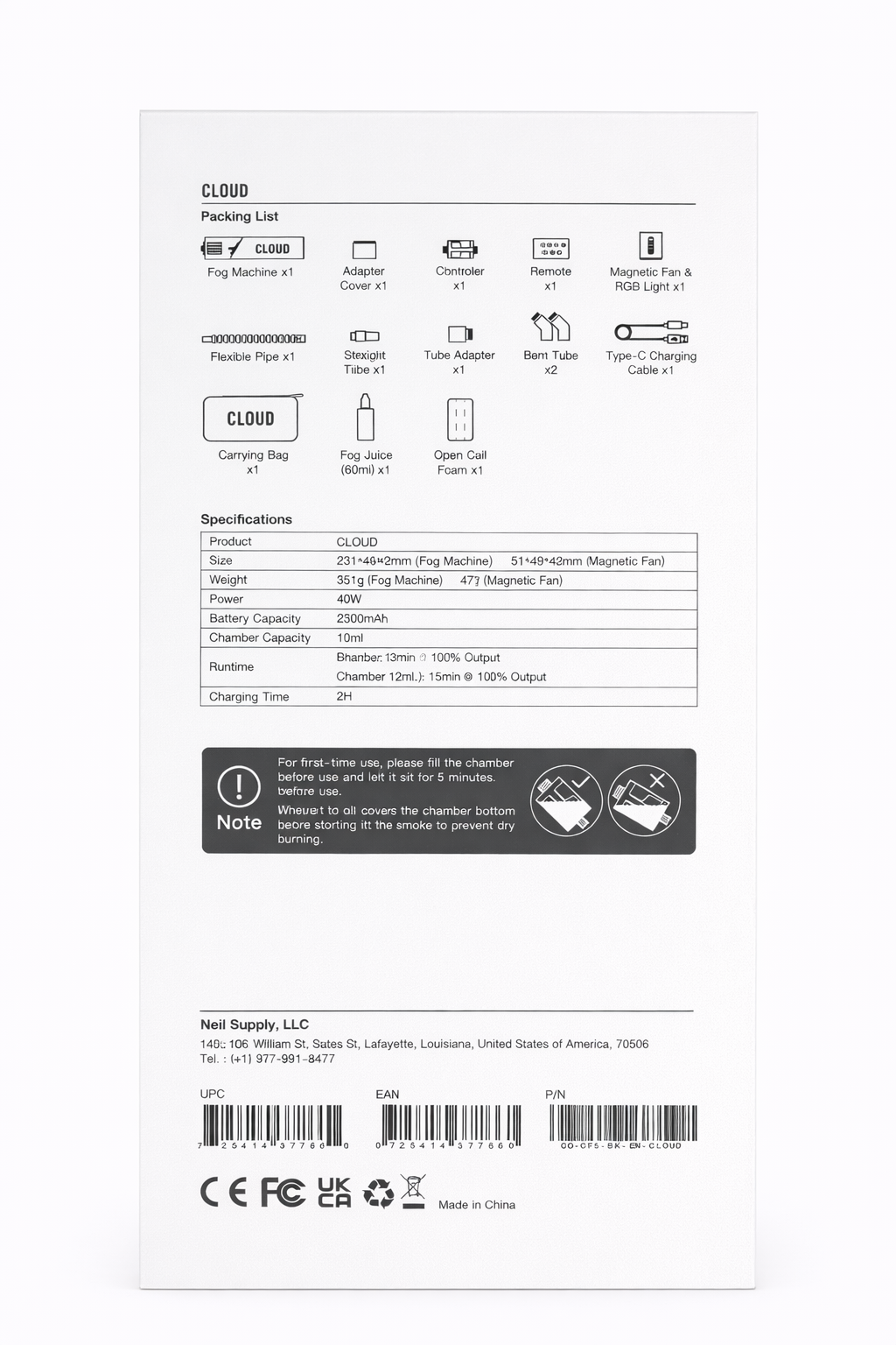 Cloud Portable Smoke Fog Machine – Rechargeable Salon Fog Generator