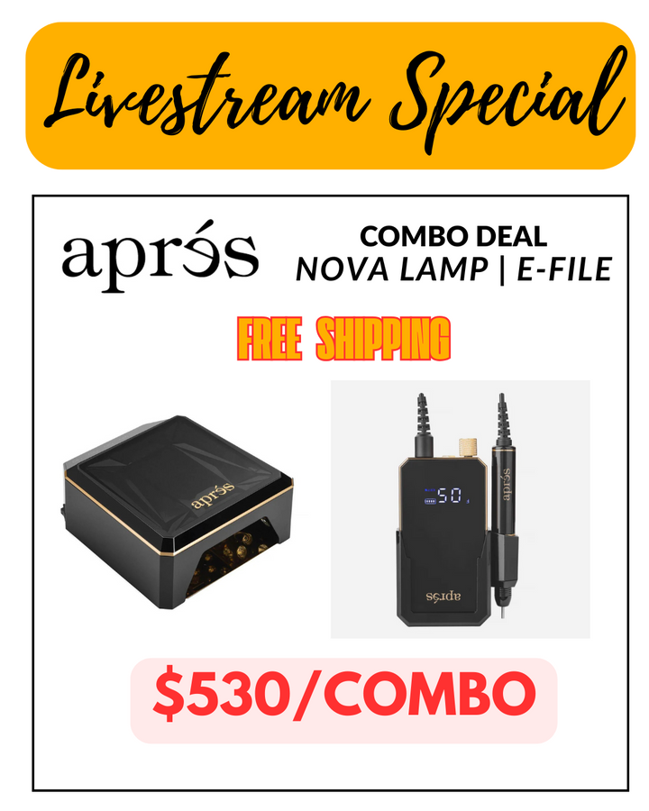 Aprés E-File Nail Drill & Nova LED Lamp Combo Deal (Black | White)