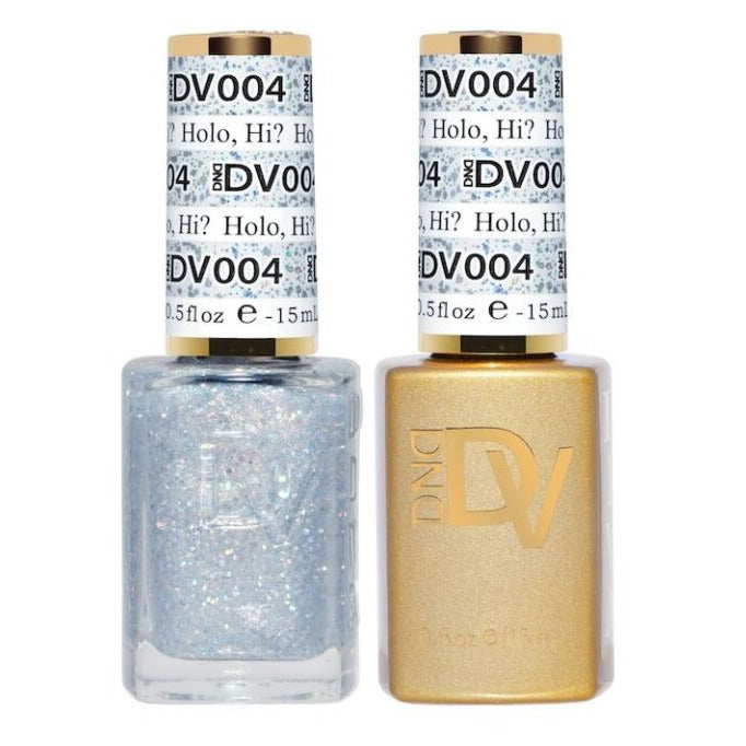 DND DV 004 HOLO, HI? - DND Diva Gel Nail Polish Duo