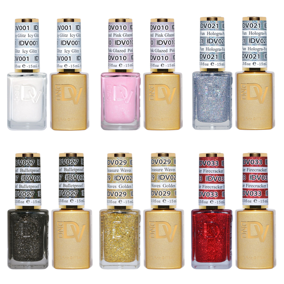 DND Diva Winter Gel & Polish 6pc Bundle - Winter Glitters