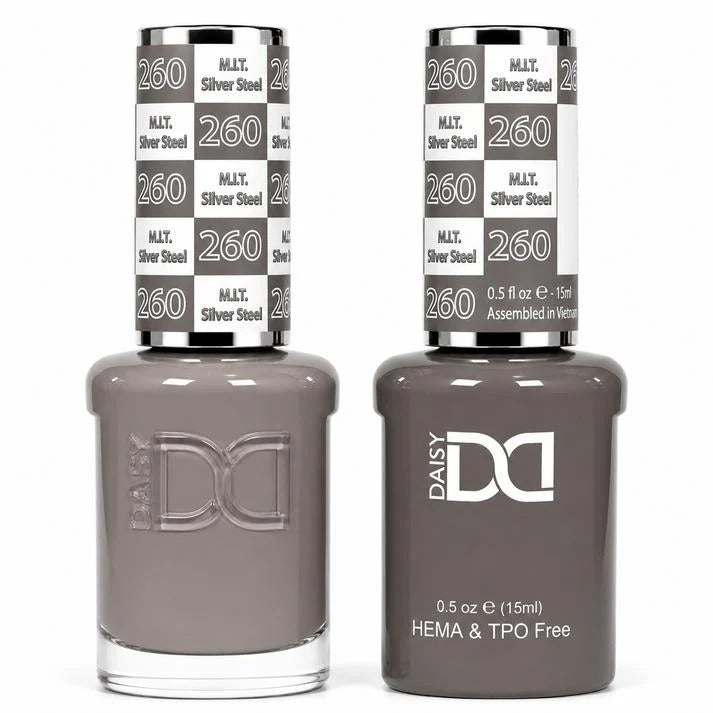 DND HEMA & TPO FREE Gel Polish Duo - 260 M.I.T. Silver Steel
