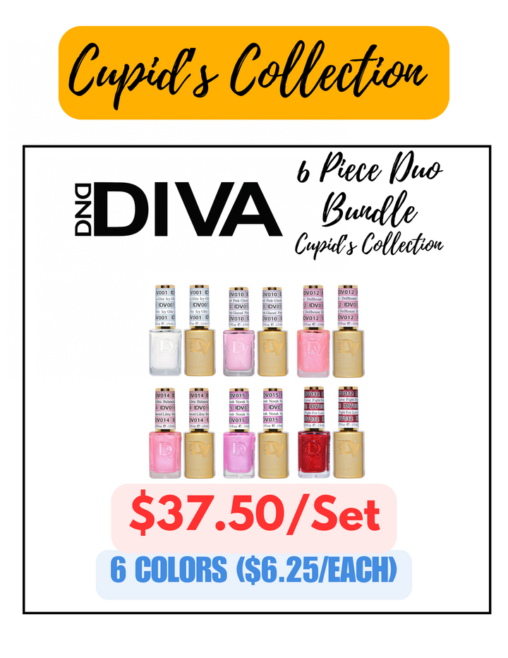 DND Diva Gel & Polish Valentines 6pc Bundle - Cupid's Palette Special