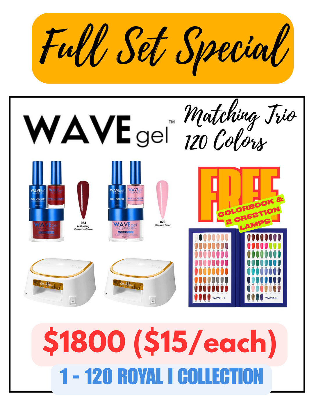 WAVEgel Royal I Matching Trio Collection - Full Set #1 - #120 (120 Colors)