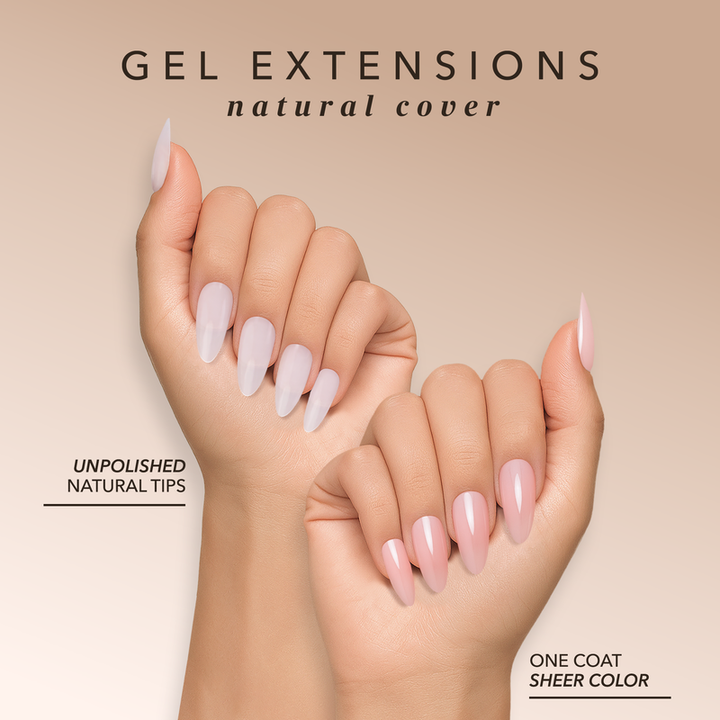 Kiara Sky Natural Gel Extensions - Almond (504 pcs.) 14 Sizes Nail Tips
