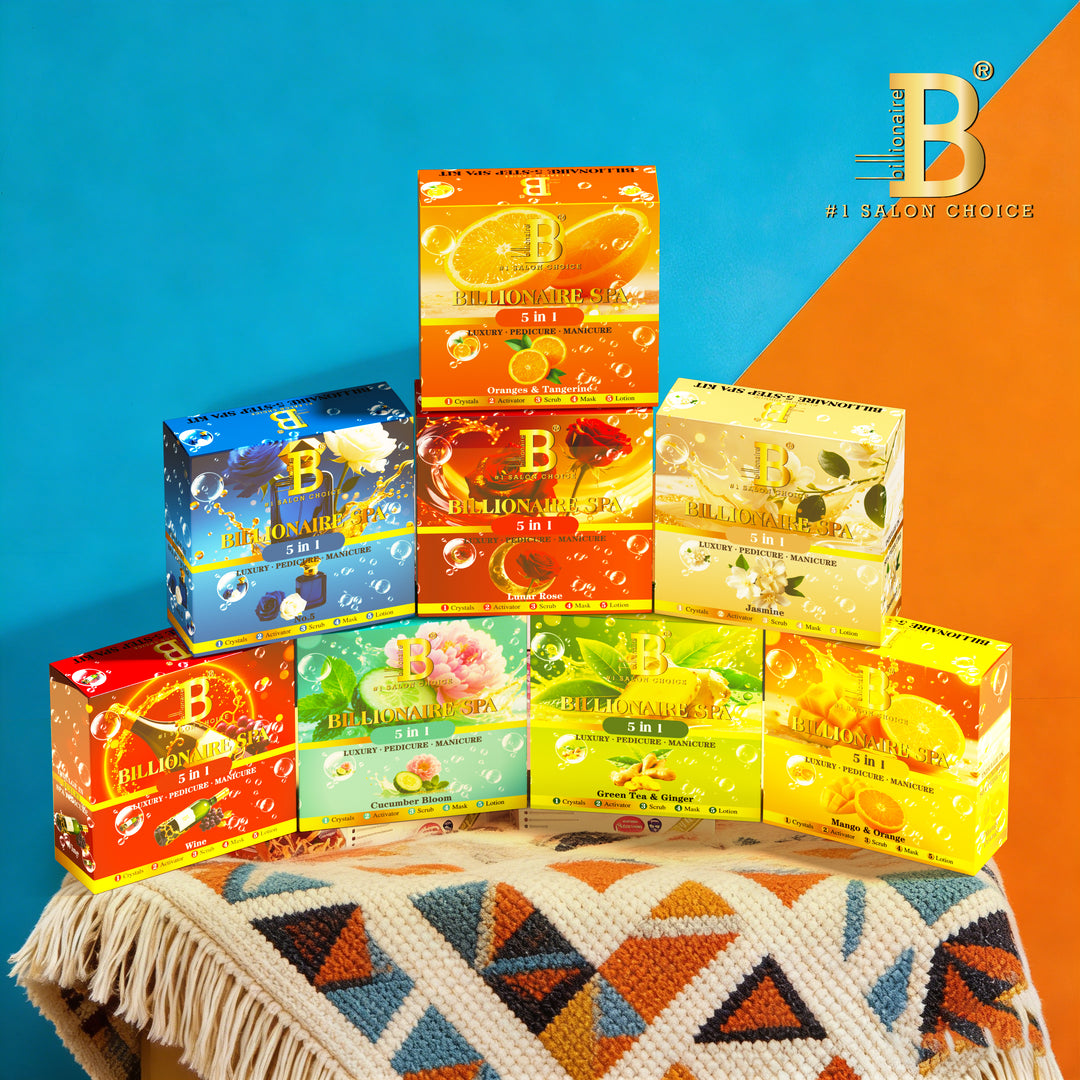 Billionaire Bubble Spa Nail Deluxe 5 Steps Pedicure Manicure Treatment Kit