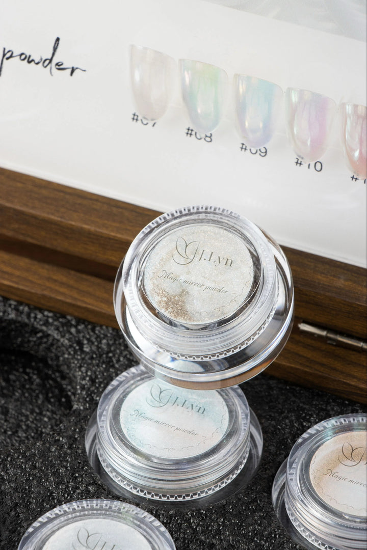 J.Lyn Magic Mirror Chrome Powder Collection – 12 Color Professional Nail Art Set
