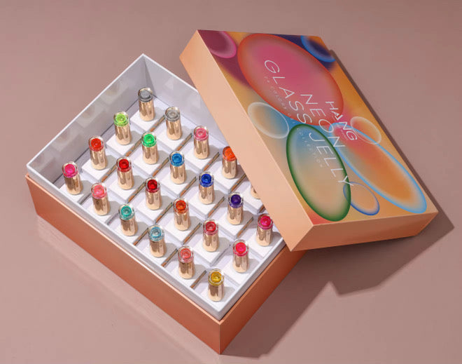 Hang Nail Product Neon Glass Jelly Gel Set – 24 Colors (#1 - #24)