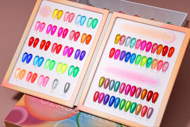 Hang Nail Product Neon Glass Jelly Gel Set – 24 Colors (#1 - #24)