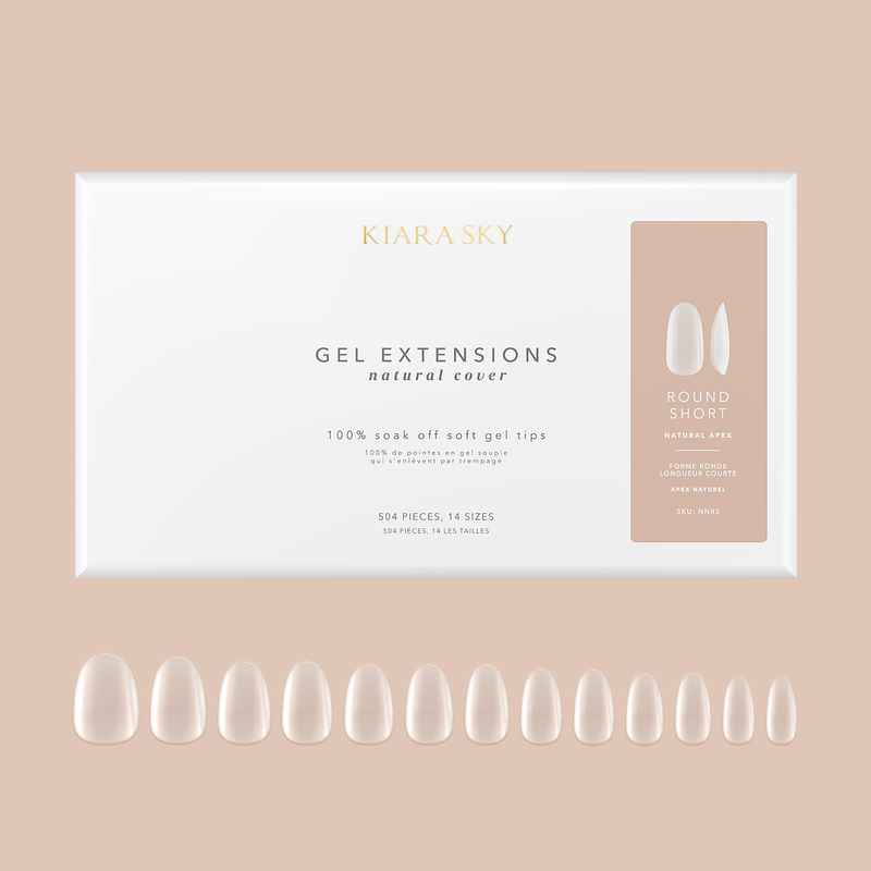 Kiara Sky Natural Gel Extensions - Round (504 pcs.) 14 Sizes Nail Tips