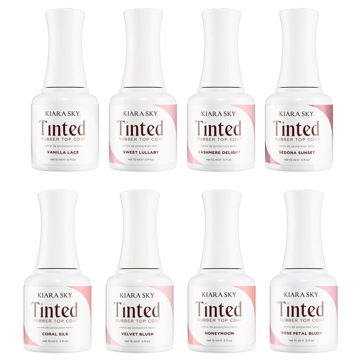 Kiara Sky Tinted Rubber Top Coat Full Collection (8 Shades)