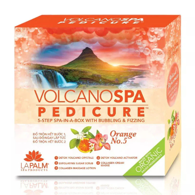 La Palm Volcano Spa 6 in 1 Pedicure Kit with Spa Liner - Orange No. 5