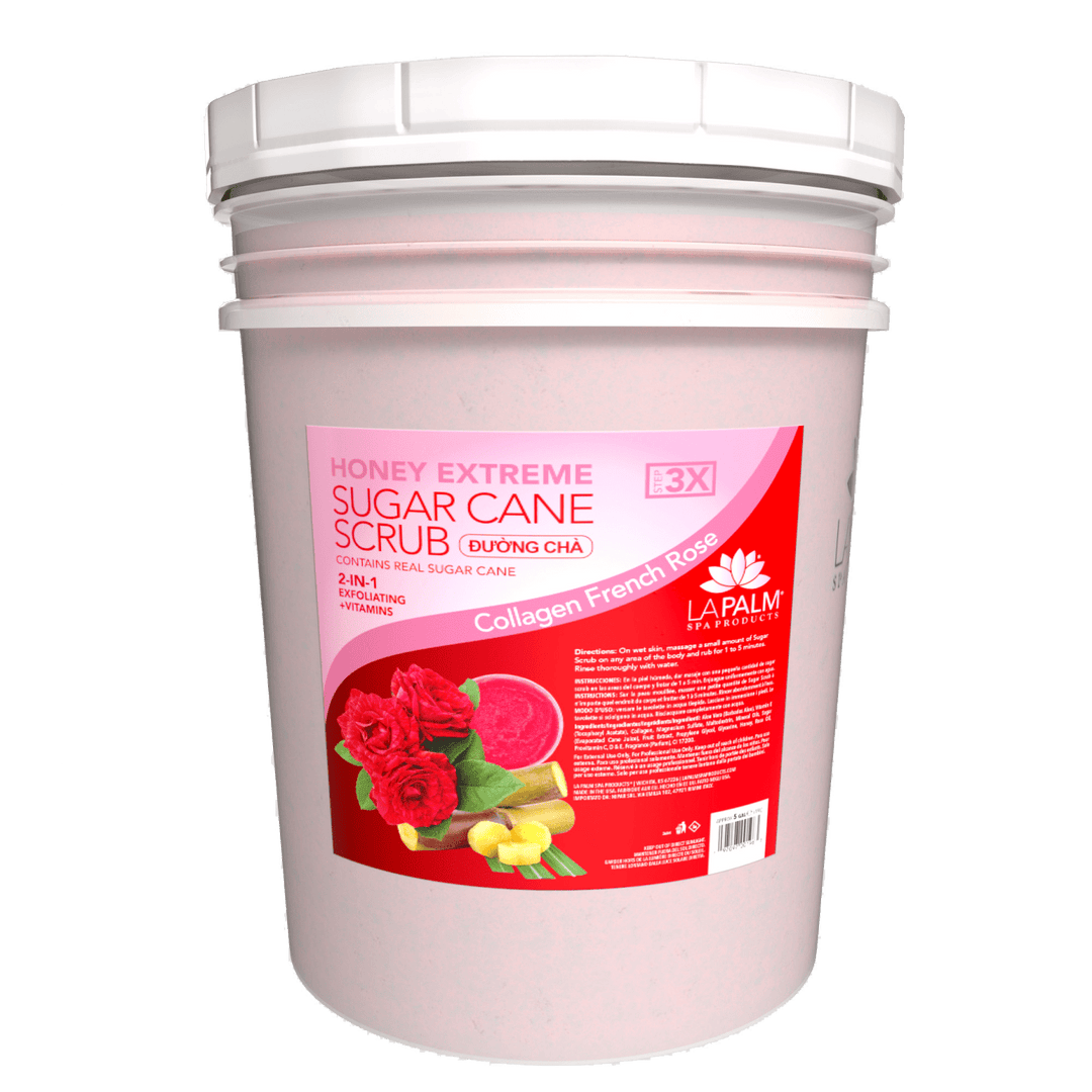 LA PALM Honey Extreme Sugar Cane Scrub - Collagen French Rose