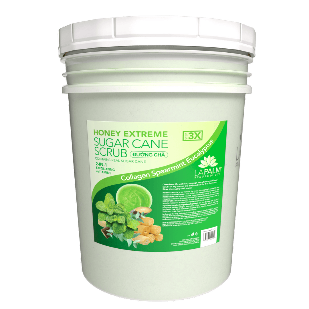LA PALM Honey Extreme Sugar Cane Scrub - Collagen Spearmint Eucalyptus
