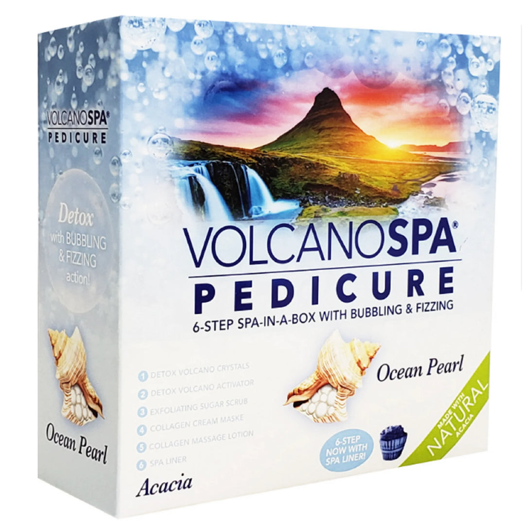 La Palm Volcano Spa 6 in 1 Pedicure Kit with Spa Liner - Acacia Ocean Pearl