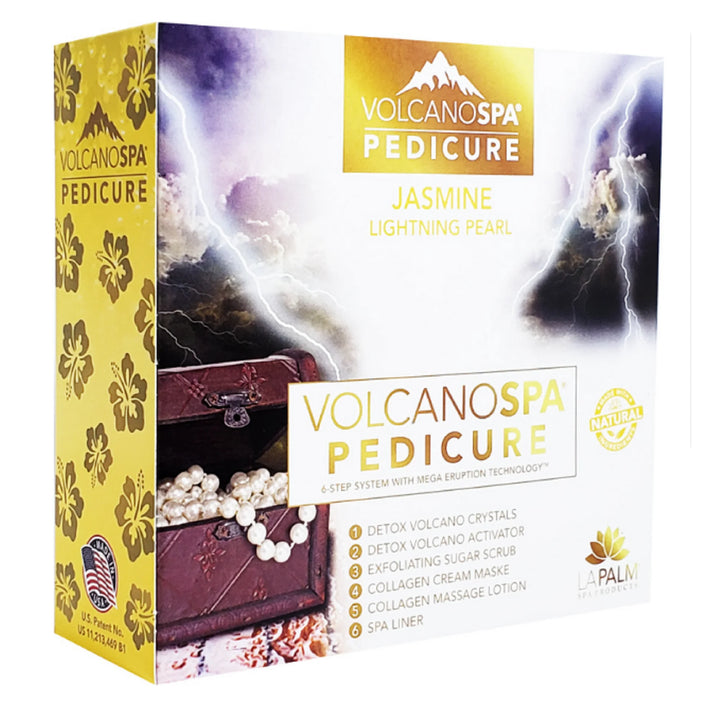 La Palm Volcano Spa 6 in 1 Pedicure Kit with Spa Liner - Jasmine Lightning Pearl