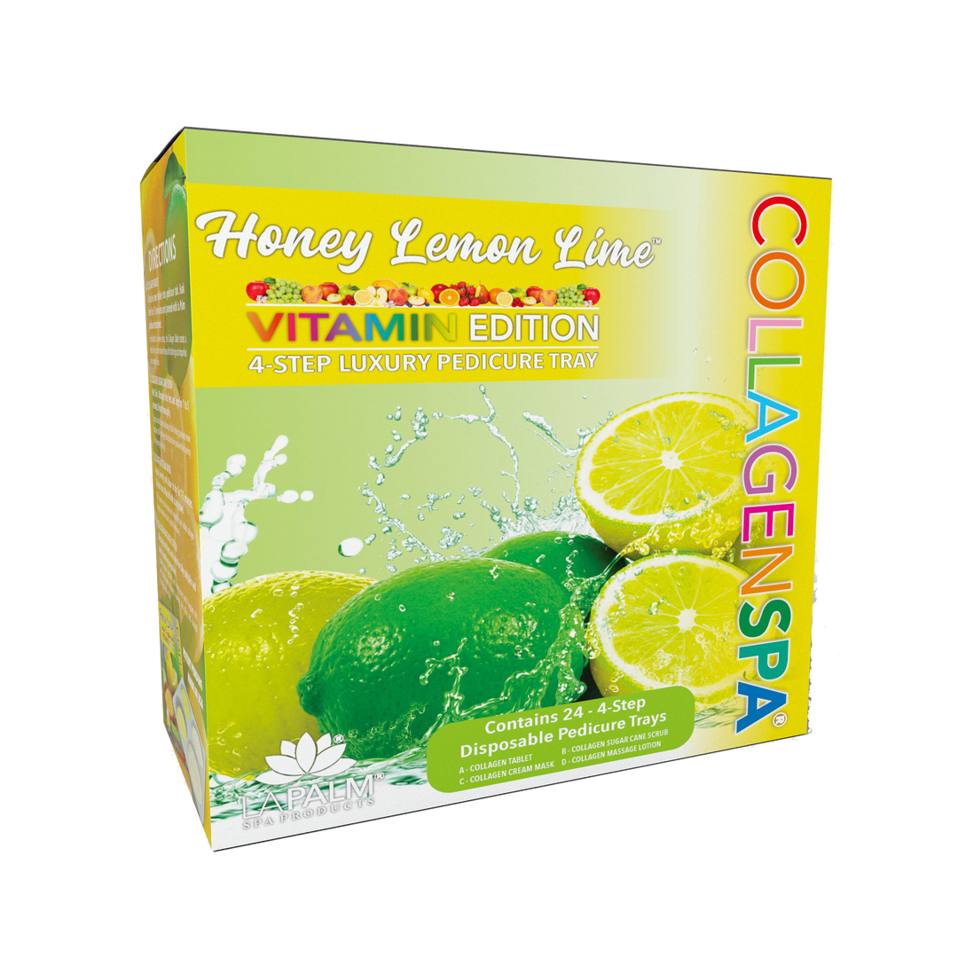 La Palm CollagenSpa Vitamin Edition 4 Step Pedicure Tray - Honey Lemon Lime (24 Count)