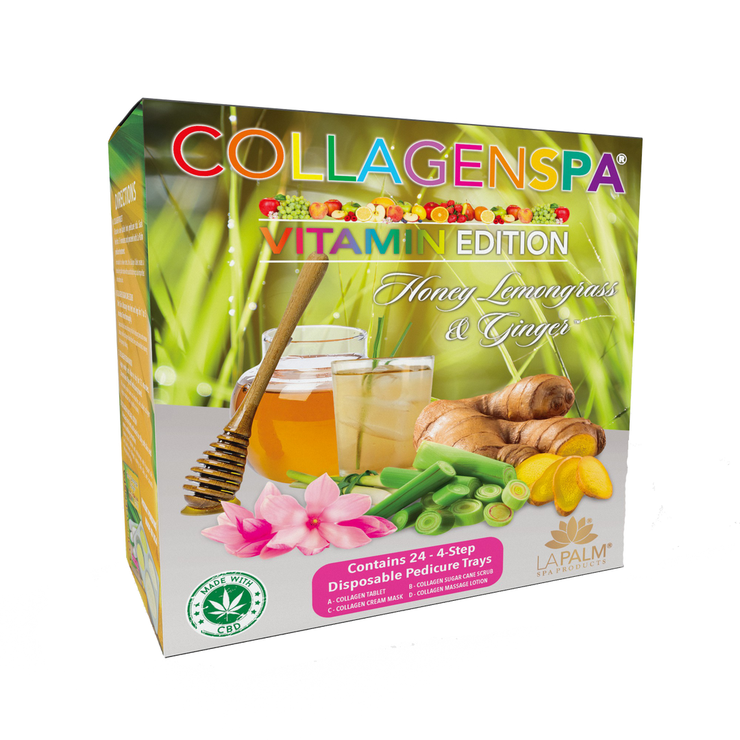 La Palm CollagenSpa 4 Step Pedicure Tray - Honey Lemongrass & Ginger (24 Count)
