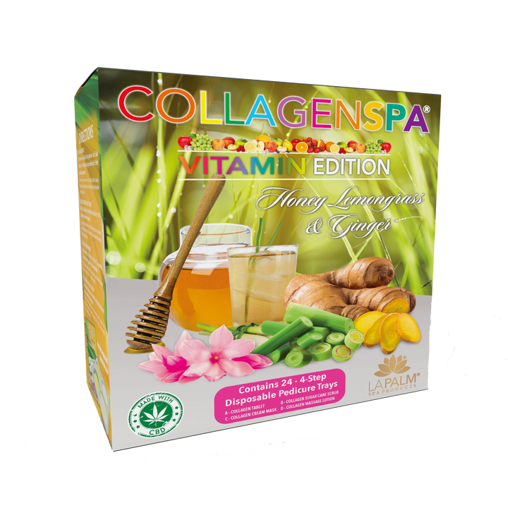 La Palm CollagenSpa 4 Step Pedicure Tray - Honey Lemongrass & Ginger (24 Count)
