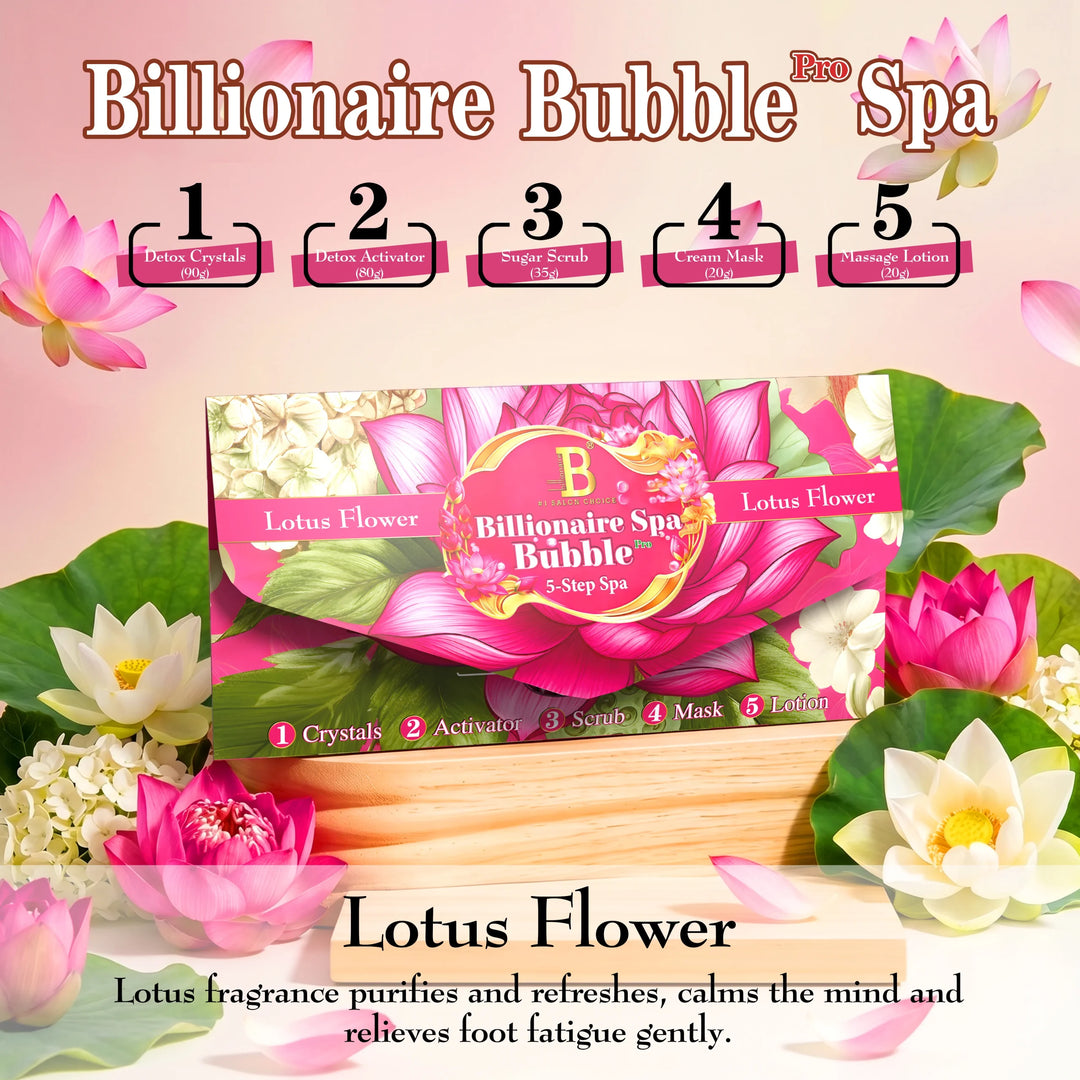Billionaire Bubble Spa Nail Deluxe 5 Steps Pedicure Manicure Treatment Kit