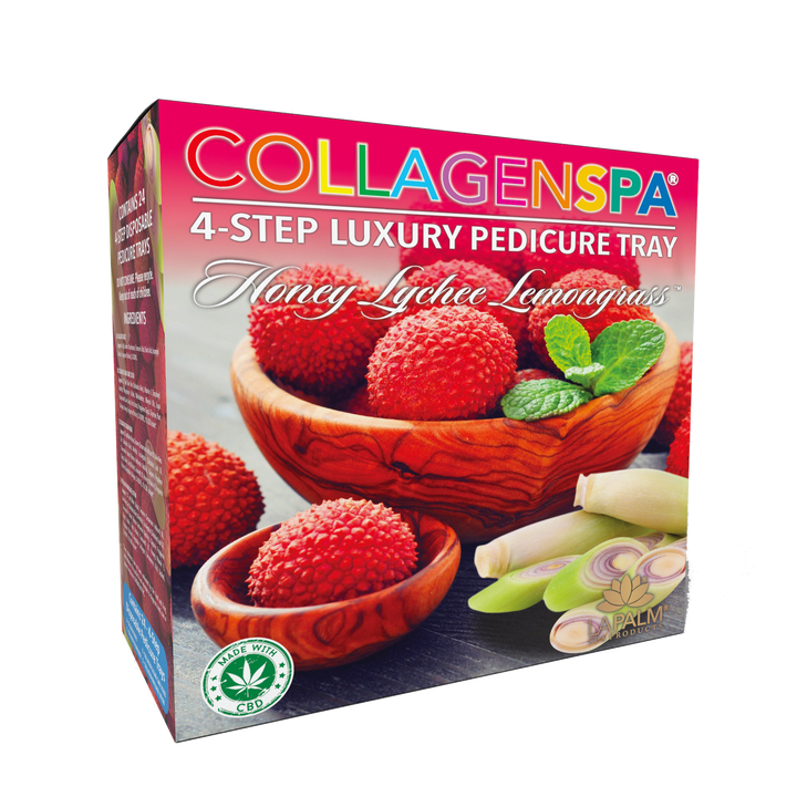 La Palm CollagenSpa Vitamin Edition 4 Step Pedicure Tray - Honey Lychee Lemongrass (24 Count)