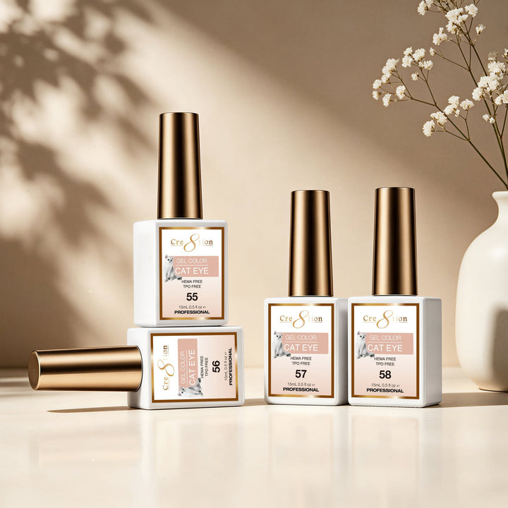 Cre8tion Cat Eye Gel Nude Collection Kit - 18 Colors Gel Collection