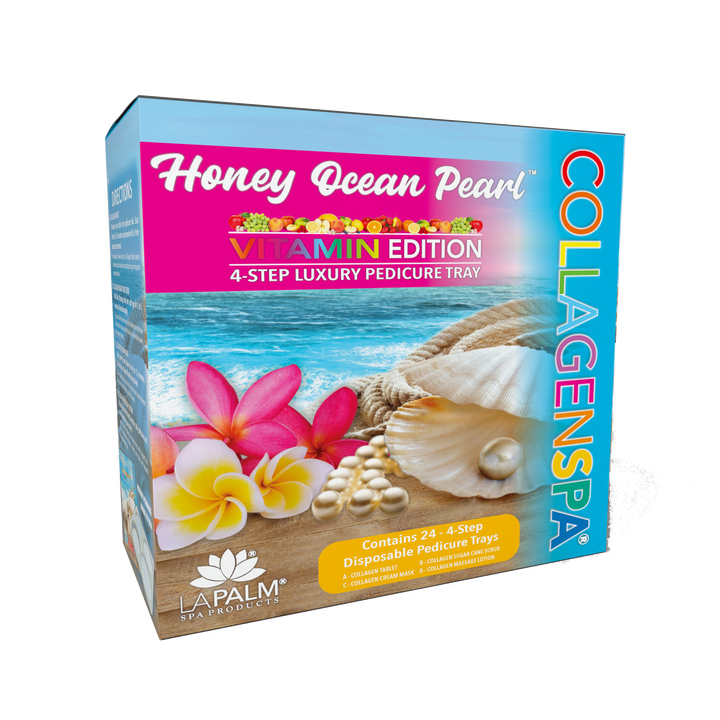 La Palm CollagenSpa Vitamin Edition 4 Step Pedicure Tray - Honey Ocean Pearl (24 Count)