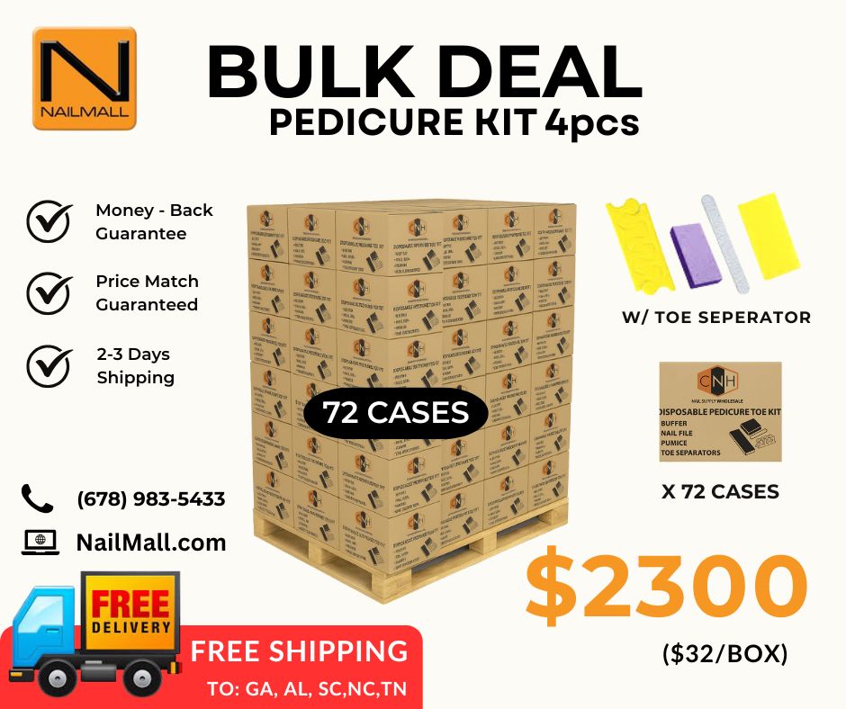 Disposable Pedicure Kit 4 Piece Kit – Bulk Pallet & Half Pallet Deals (40 or 72 Cases)