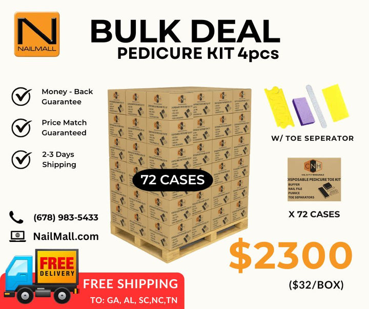 Disposable Pedicure Kit 4 Piece Kit – Bulk Pallet & Half Pallet Deals (40 or 72 Cases)