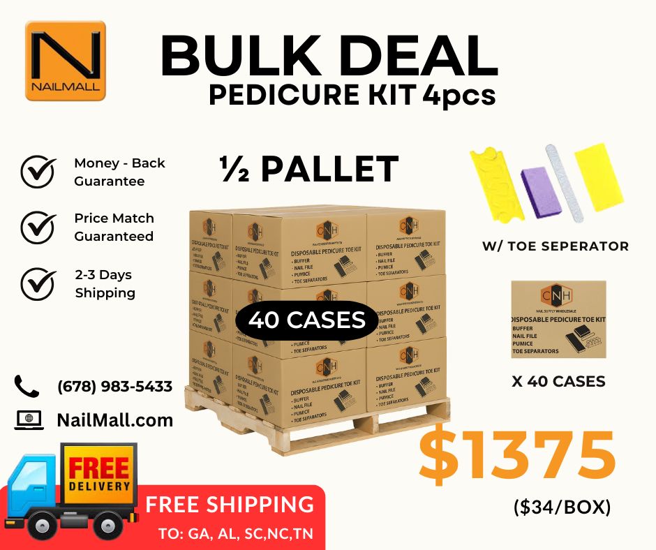 Disposable Pedicure Kit 4 Piece Kit – Bulk Pallet & Half Pallet Deals (40 or 72 Cases)