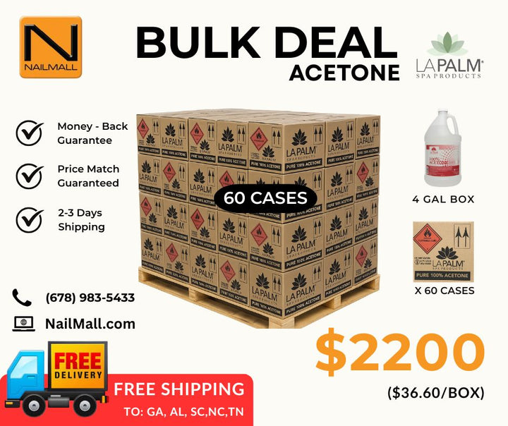 La Palm Pure Acetone Bulk Deal – Full & Half Pallet Wholesale Pricing (30 or 60 Cases)