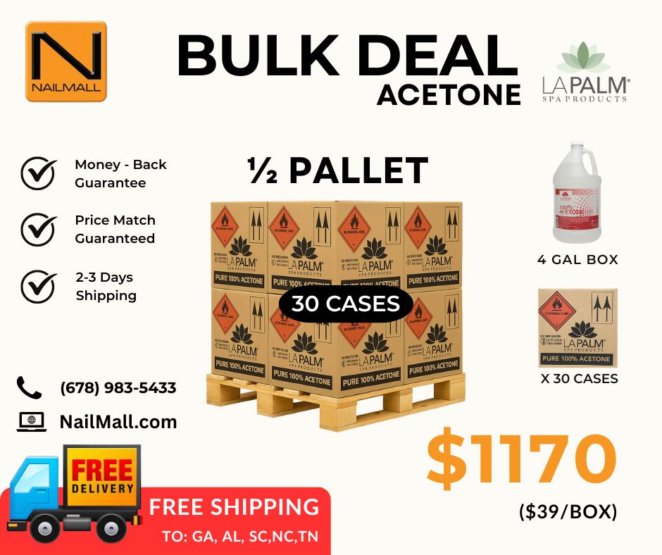 La Palm Pure Acetone Bulk Deal – Full & Half Pallet Wholesale Pricing (30 or 60 Cases)