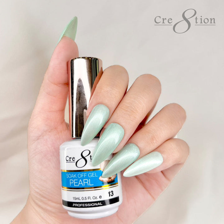 Cre8tion Pearl Gel Collection 0.5oz - Full Set 18 colors w/ 1 Color Chart