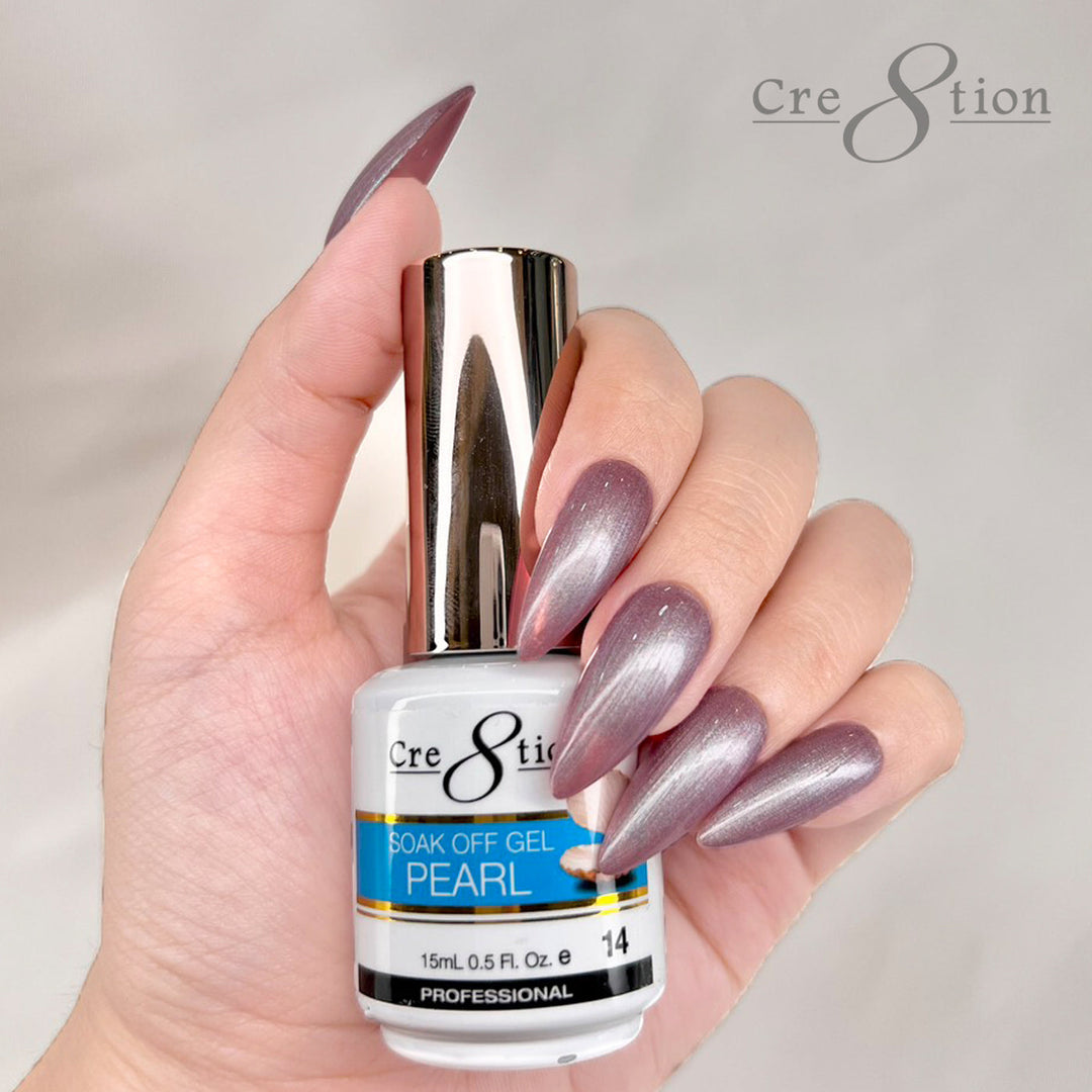 Cre8tion Pearl Gel Collection 0.5oz - Full Set 18 colors w/ 1 Color Chart