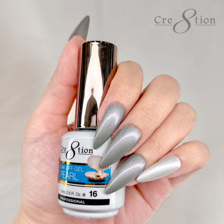 Cre8tion Pearl Gel Collection 0.5oz - Full Set 18 colors w/ 1 Color Chart