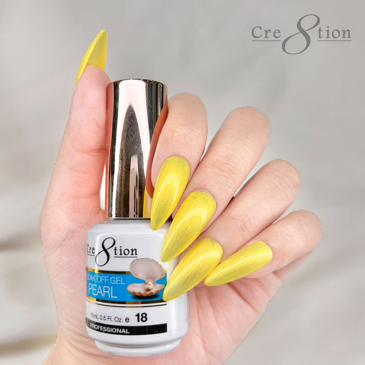 Cre8tion Pearl Gel Collection 0.5oz - Full Set 18 colors w/ 1 Color Chart
