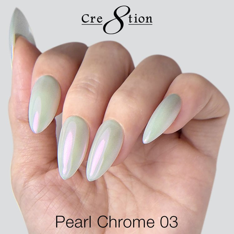 Cre8tion Chrome Nail Art Effect Powder 1g - Pearl Chrome 03