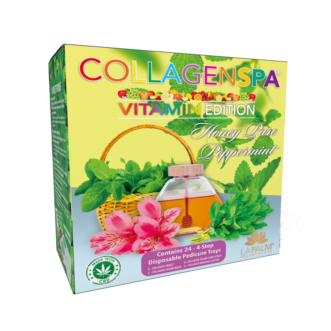 La Palm CollagenSpa 4 Step Pedicure Tray - Honey Pure Peppermint (24 Count)
