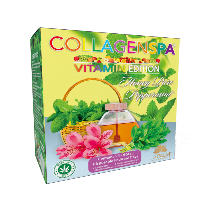 La Palm CollagenSpa 4 Step Pedicure Tray - Honey Pure Peppermint (24 Count)