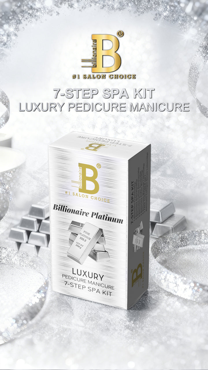 Billionaire Bubble Spa Nail Deluxe 7 Steps Pedicure Manicure Treatment Kit