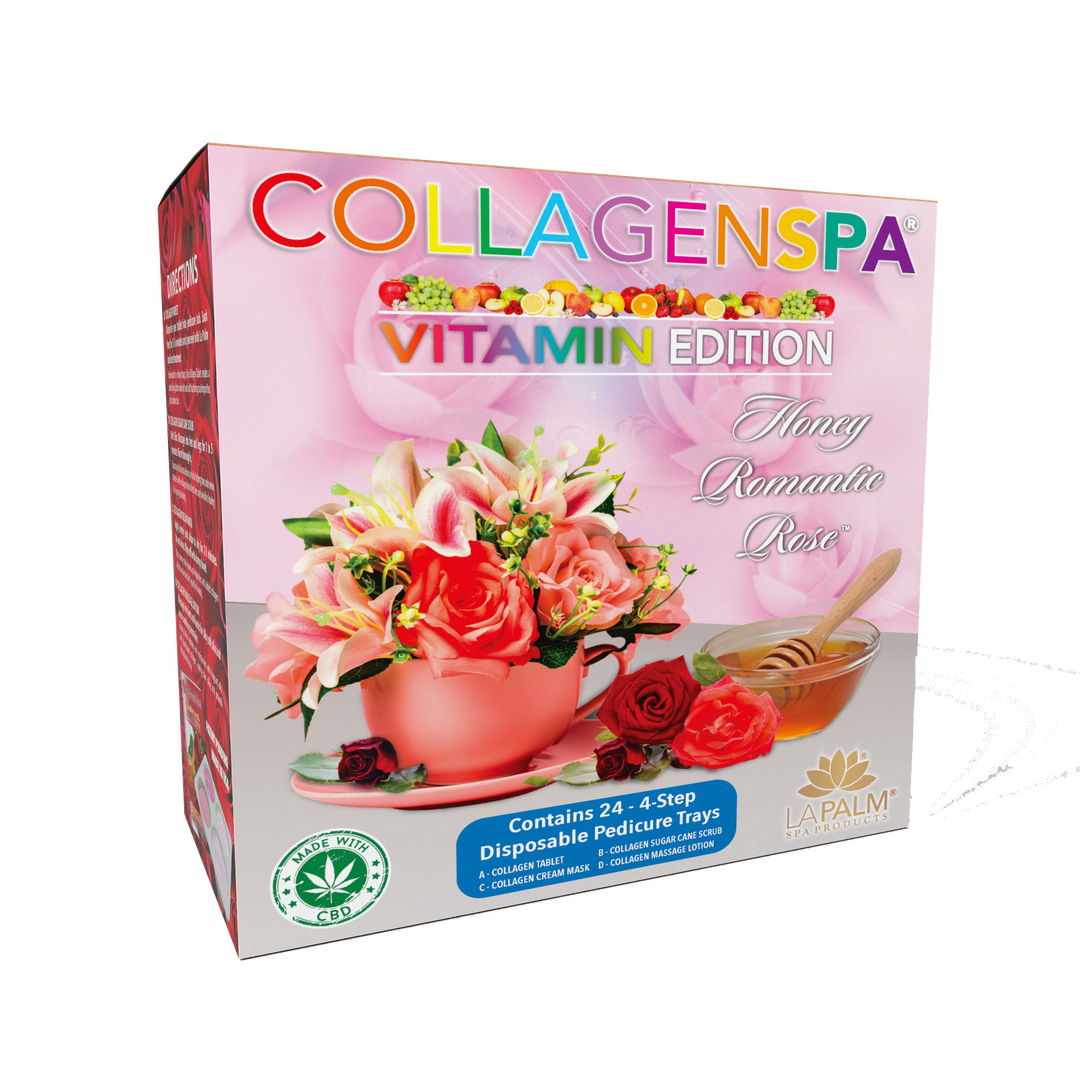 La Palm CollagenSpa Vitamin Edition 4 Step Pedicure Tray - Honey Romantic Rose (24 Count)