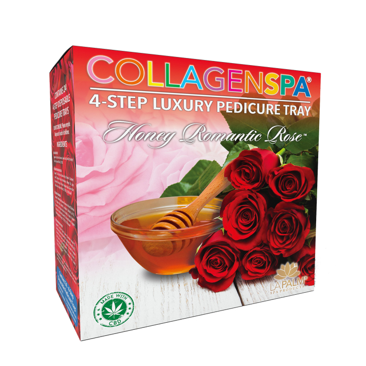 La Palm CollagenSpa Vitamin Edition 4 Step Pedicure Tray - Honey Romantic Rose (24 Count)