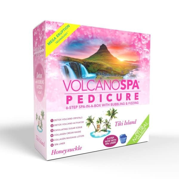 La Palm Volcano Spa 6 in 1 Pedicure Kit with Spa Liner - Tiki Island - Honeysuckle
