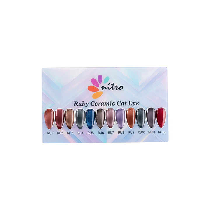 Nitro Ruby Ceramic Cat Eye Gel Collection - 12 Colors