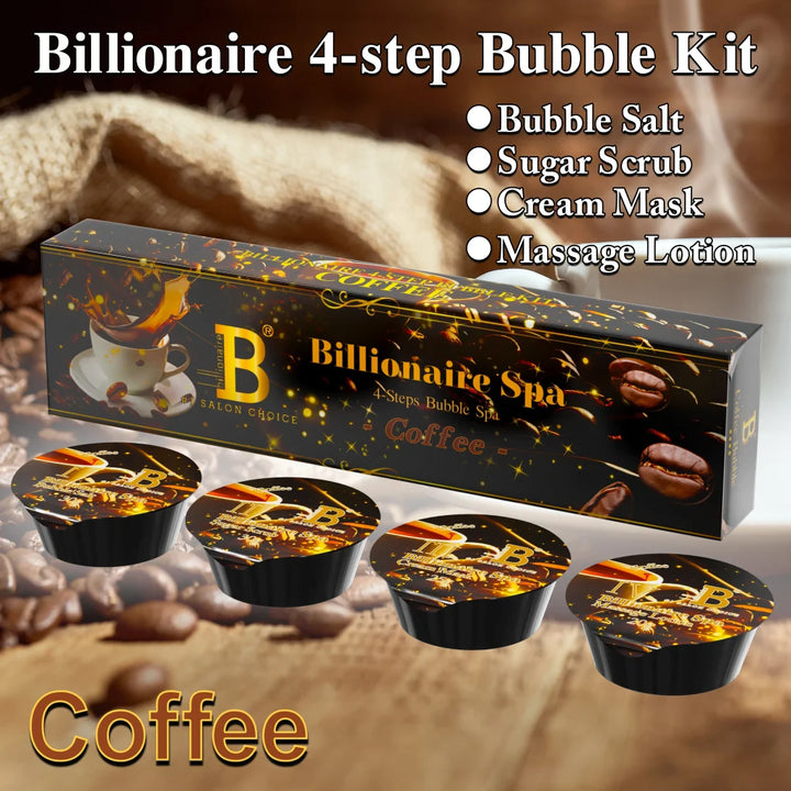 Billionaire Bubble Spa Nail Deluxe 4 Steps Pedicure Manicure Treatment Kit