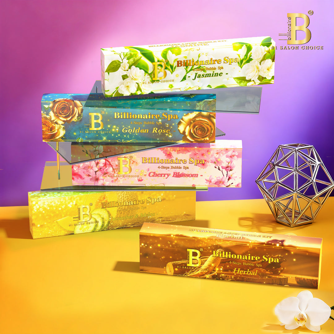 Billionaire Bubble Spa Nail Deluxe 4 Steps Pedicure Manicure Treatment Kit