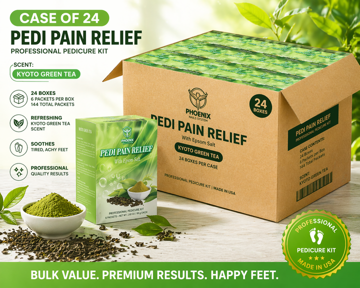 Phoenix Pedi Pain Relief Pedicure Kit + Bonus Kit, Liner, Candle | Case or Single
